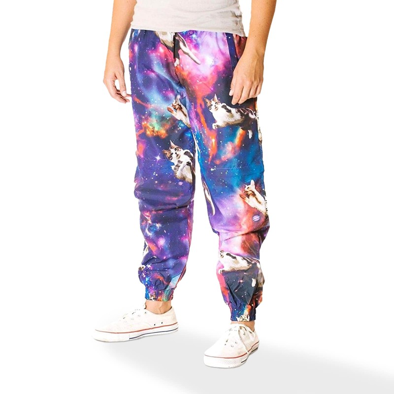 Funny Guy Mugs Space Cat Windbreaker Pants, Small