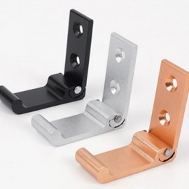 Multi-purpose Screw-Mount Aluminum Holder Hook Small - Black 5ea