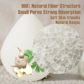 Esponjas Faciales De Konjac De Nogal Natural - Waterdrop - Para Limpieza Y Exfoliación Facial Suave Ecológicas - Cuidado De La Piel Limpieza Facial Y Corporal - Con Konjac Puro