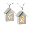 WeRChristmas Reindeer and Snowman Wooden House Light String with 10-LED