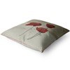Cream Red Cushion Cover Poppies - 22" x 22"