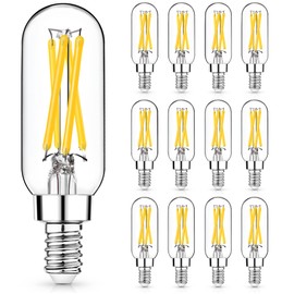 Mlambert 12 Pack Dimmable T6 LED Bulbs,4W Equal 40W e12 Candelabra Light Bulb 4000K,Clear 4W E12 Edison for Chandelier,E12 Candelabra Light