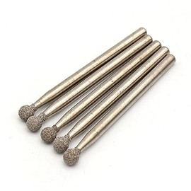 10 x Round Tip Diamond Burr 3mm Shank 150 Grit Rotary Burr for Glass Ceramic Metal Stone
