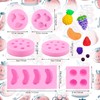 6 Pieces Fruit Fondant Molds Fruit Shaped Silicone 3D Strawberry