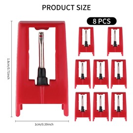 8 Pcs Record Player Needle,Turntable Replacement Durable Record Player Needles with Clear Covers Conveniently Packed for Phonograph,Vinyl Record Players