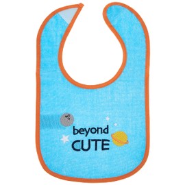 Luvable Friends Unisex Baby Cotton Terry Drooler Bibs with PEVA Back, Blue Rocket, One Size
