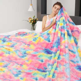 MUGD Lightweight Blanket Fleece Big Blanket Fuzzy Throw Blanket for Bed Queen Size