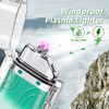 SKRFIRE Electric Lighters Transparent Waterproof Dual Arc Lighter with LED