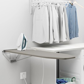 39"x12" Wall Mounted Rotating Ironing Board, Foldable Drop Down Ironing Board Cabinets, Space-Saving Folding Compact Ironing Board for Home, Household