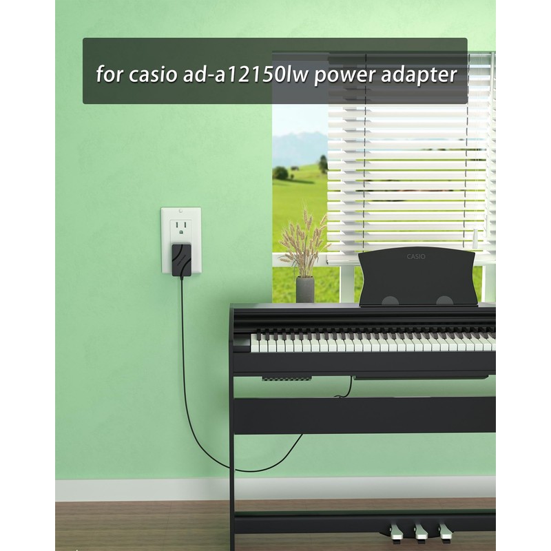 12V AD-A12150LW for Casio Privia Power Cord Compatible with Casio