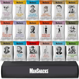 Nuts Gift Basket for Men - 18 Single Servings Nut Snack Packs with a Variety of of Mixed Nuts and Trail Mix Individual Packs