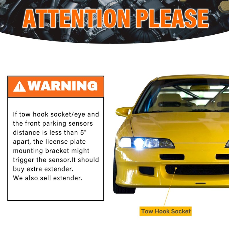 No Drill Plate Holder, Front Bumper Tow Hook License Plate