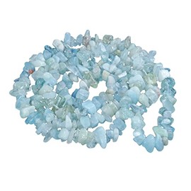 Lebensquelle Plus Aquamarine Chip Chain | Endless without Clasp | 90 cm Long | High-Quality Gemstone Chain, Gemstone, Aquamarine