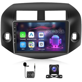 Upriding【8 Core 4+64G】 Android Car Radio for Toyota RAV4 2007-2012 10'' Touch Screen Car Stereo with Wireless Carplay Android Auto, GPS/5G WiFi/DSP/Bluetooth/SWC/Mic, Backup Cam