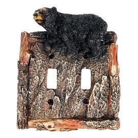 Urbalabs Western Hunter Bear Rustic Decorative Light Switch Outlet Wall Plate Covers Rustic Light Switch Covers Single Double and Outlet Switch Plates