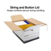 Staples Heavy Duty File Box, String and Button Lid, Legal,