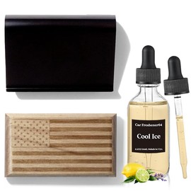 Car Air Freshener - Wood Air Freshener Diffuser, Long Lasting Essential Oil Diffuser-Odor Eliminator for Car Contains 0.5 FL OZ/15ML Cool Ice Fragrance Refills