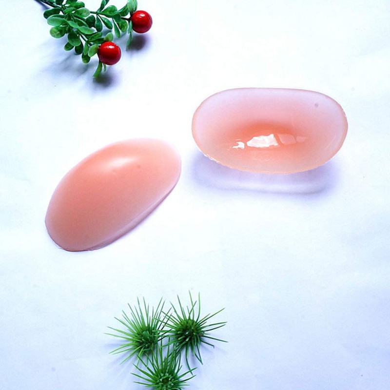 Healifty 2 Pairs Soft Silicone Shoulder Push-up Pads Adhesive Shoulder