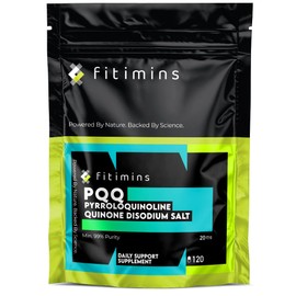 Fitimins PQQ 20mg (Pyrroloquinoline Quinone) | Vegan Capsules UK-Made with 99% Purity | Cell Health, Anti-Ageing, Stress & Anxiety Relief, Anti-Inflammatory & Energy Boost | Fitimins (120 Capsules)