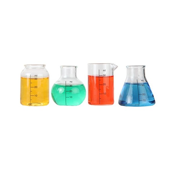 Lily's Home Mini Science Beaker and Flask Shot Glasses, Great