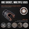 1/2” Drive Multi-Purpose Lineman Socket,with 1/4 Hex Shank,9/16" Slot