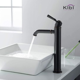 KIBI Victorian Single Handle Bathroom Vessel Sink Faucet | Solid Brass High Arc Spout with Antique-Style Design | Corrosion-Resistant, Lead-Free Faucet for Vessel Sinks (Oil Rubbed Bronze)
