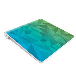 MightySkins Skin Compatible with Apple Magic Trackpad (Original) wrap Cover Sticker Skins Blue Green Polygon