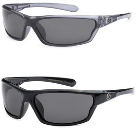 Nitrogen 7032 Polarized 2 & 3 Pack Sunglasses (2 Pack 1- Black & 1- Grey)