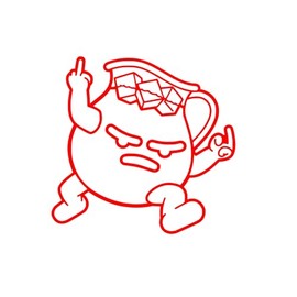 Kool Aid Man Giving the Finger Vinyl Decal (White, 7")