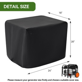Waterproof Generator Covers for Outside (24"L x 18"W x 20"H), Heavy Duty 900D Polyester Fabric Portable Generator Covers Fits for iGen4500,Honda EU3000iS, Wen 3800,Predator 3500 4375 Generator, Black