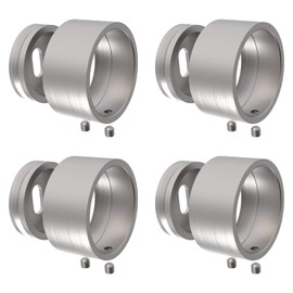 PRIOstahl Wall Flange Pipe Flange Plug Fitting - 4 x Pieces 42.4 mm Invisible Attachment to the Wall for Pipe Round Tube Handrail Holder Railing Stair Railing Bracket Made of Stainless Steel V2A