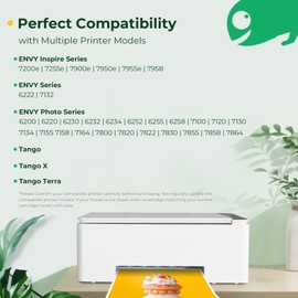 COLORETTO Remanufactured Printer Ink Cartridge Replacement to use with Envy Photo 7855 7155 6255 7120 7858 6252 6222 6220 6230 Tango X(1 Black,1 Color) for HP 64XL 64 XL