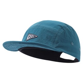 Gvatasz Mens 5 Panel Hats Short Brim Baseball Cap Quick Dry Flat Bill Lightweight Dad Hat Casual Snapback Cadet Cap,Lake Blue