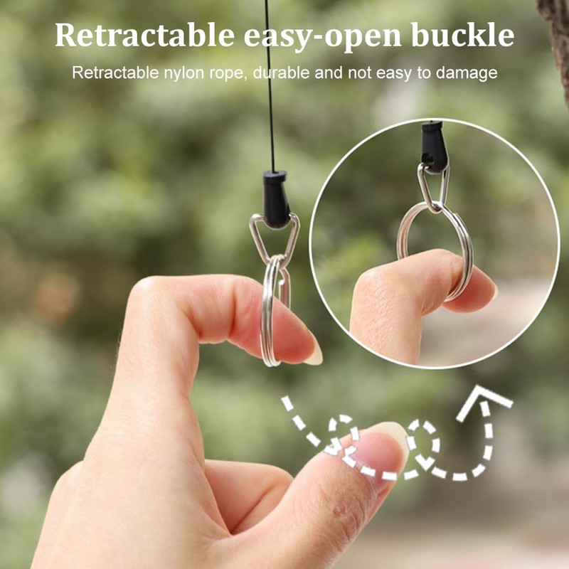 WOLMIK Pack of 3 Retractable Key Chains Extendable Key Lanyard