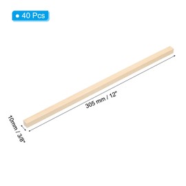 PATIKIL 3/8 Inch Dowel Rods Wooden Rods 40 Pieces 12 Inch Long Square Wood Dowels Unfinished Hardwood Rods for Crafts DIY Supplies