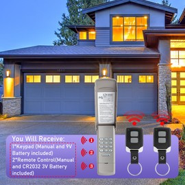 LAWOHO Purple Learn Button 377LM Wireless Keypad 371LM 373LM Keyring Remote Control Compatible with Liftmaster Chamberlain Craftsman 139.53753 139.53985D 950CD Garage Door Opener 315Mhz Security +