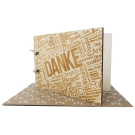Special Wooden Thank You Card - Thank You in All Languages of the World