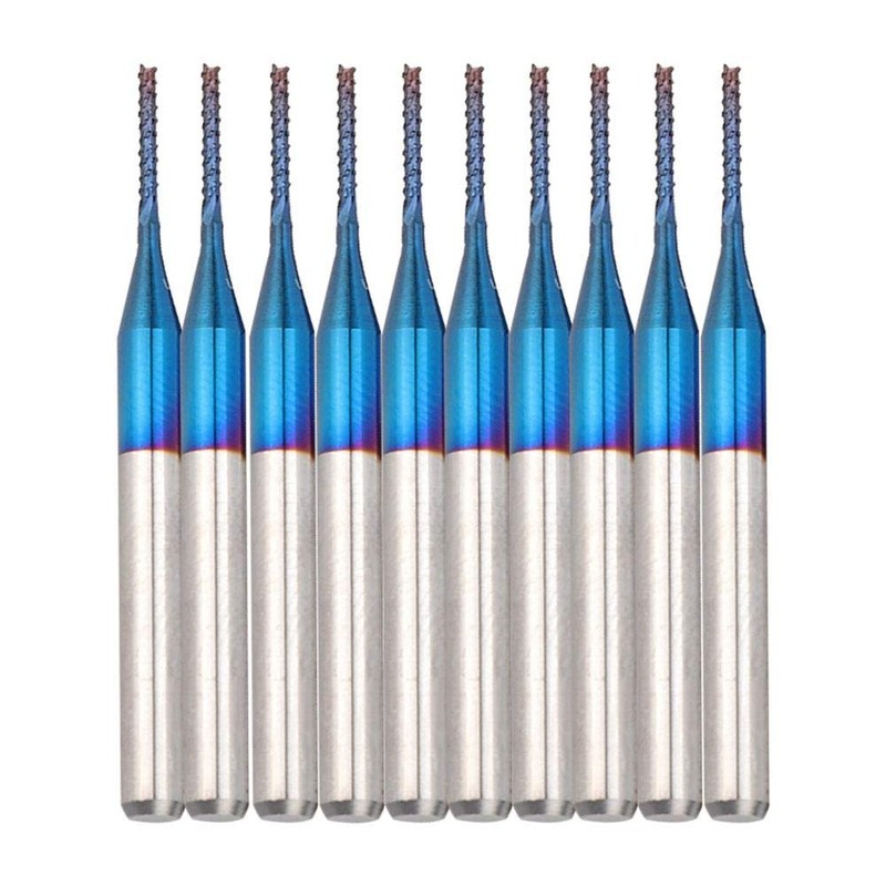 10 Piece End Mill Set Carbide Cutter Blue Corn Cutter
