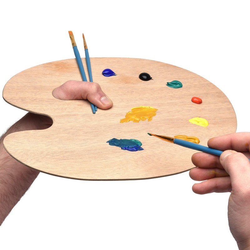 Artina Wooden Painting Palette, School, Round, 25 x 30 cm,