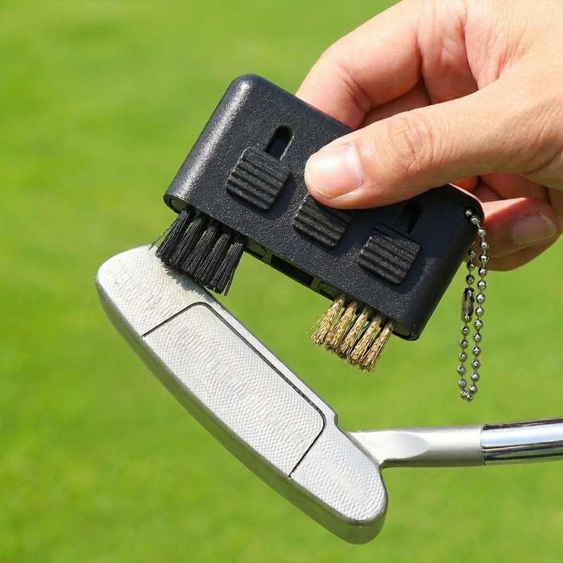 Lunarthos Retractable Golf Club Brush - 3 in 1 Cleaner