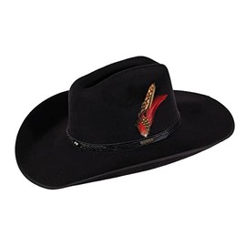 Outback Trading 1108 Unisex Angel Fire UPF 50 Water-Resistant Satin-Lined Western-Style Wool Hat, Black, 7 1/4