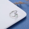 Opal Pet Lovers Paw Print Ring Heart 925 Sterling Silver