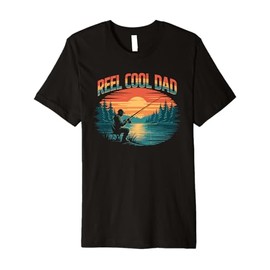 Mens Reel Cool Dad Fisherman Daddy Father's Day Fishing Premium T-Shirt