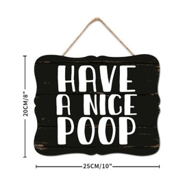 BRUYU5SE Have A Nice Poop Wood Signs Positive Wall Plaque Farmhouse Christian Scripture Wood Decor Farmhouse Wall Hanging Plaque For Home Office Kitchen Bathroom Bedroom 8x10in