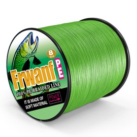 FRWANF 8 Strand Braided Fishing Line - Colorfast - Zero Stretch - High Strength - Abrasion Resistant Braided Line - Thousands of Choices in 9 Colors - Professional Performance in Salt or Fresh Water