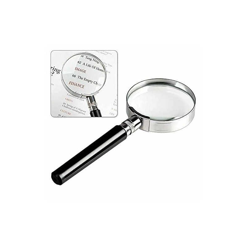 10X Handheld Magnifier Magnifying Glass Handle Low Vision Aid 50mm