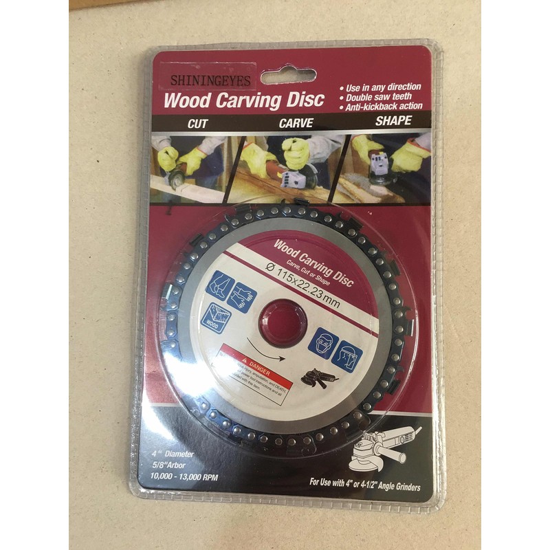 SHININGEYES 4 1/2 inch Wood Carving Disc Cut Chain Grinder