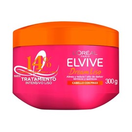 L'Oréal Paris Elvive Dream Liso Mascarilla Capilar, Efecto Keratina Anti Frizz Hasta por 72h, Resistente a la Humedad, Cabello Liso y Brillante, 300ml