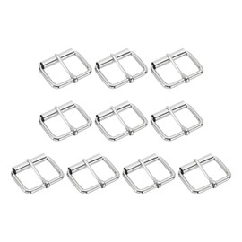 PATIKIL Metal Roller Buckle, 10Pcs 1.5 Inch (38mm) Belts Hardware Multi-Purpose Pin Buckles for Bags Leather Belt Strap DIY Crafts Dog Leash, Silver White