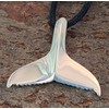 Whale Fin Pendant in 925 Sterling Silver with Cotton Necklace